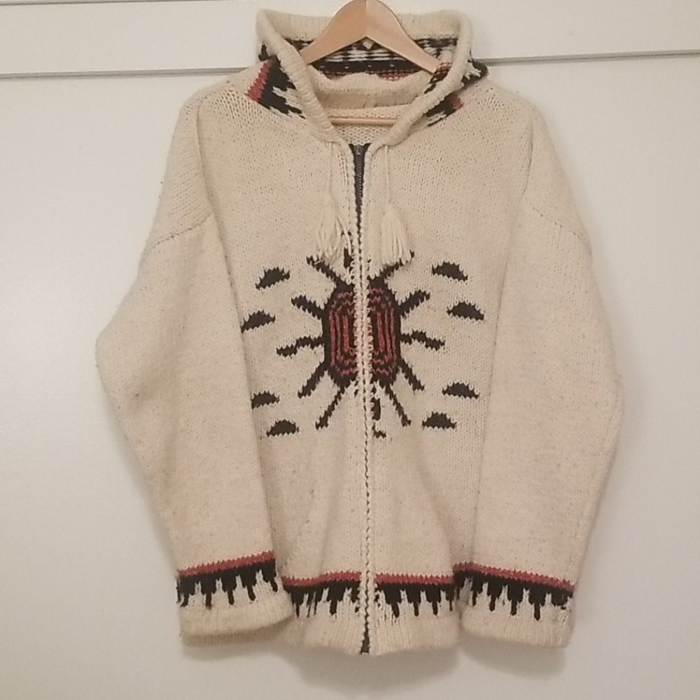 Hand-knit Alpaca Wool Sweater (XL)